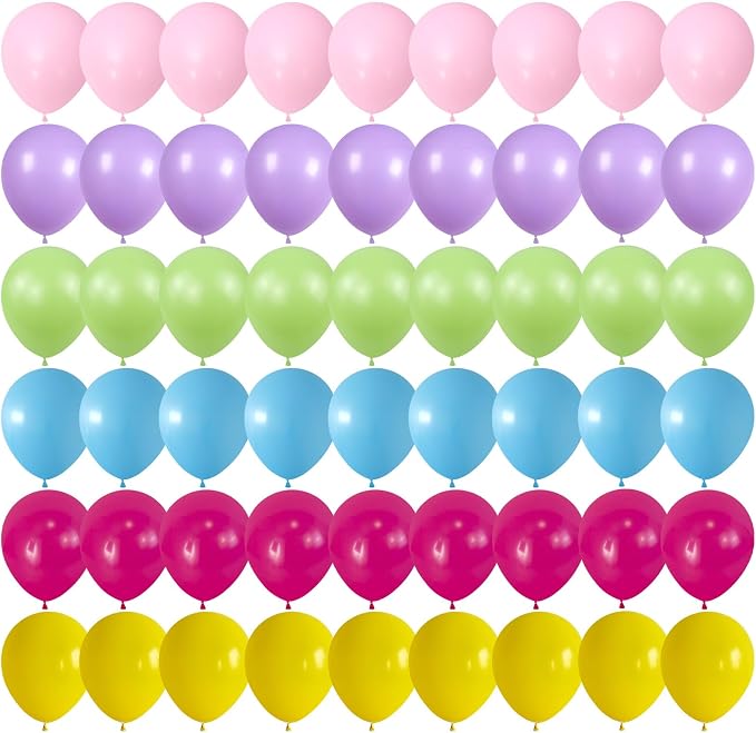 Colorful Rainbow Balloons Assorted Pink Blue Yellow Green Balloons 60PCS 12INCH - Image 8