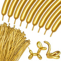100Pcs 260 Balloons Metallic Gold Long Balloons by KUULBELAballoons