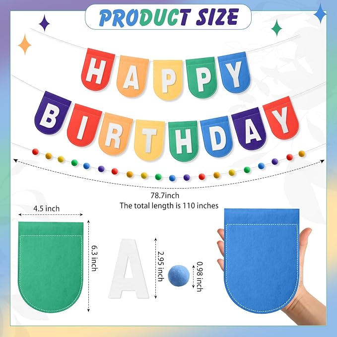 Hahafelt 125 Pcs Make Your Own Banner Kit Personalized Handmade Name Scallop - Image 2