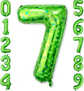 40 Inch Green Pixel Number 7 Balloon, Lime Green Large Foil Number Balloon 7th by Unknown