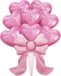 KatchOn Heart & Bow Balloons Set Pink, Heart Shaped Balloons, Valentine by KatchOn