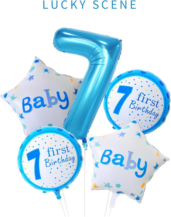 40 Inch Blue Number Balloons, Helium Mylar Foil Number Balloons - Image 2