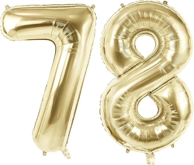 Number 78 Balloons for 78th Birthday Party Decorations, 40 Inch 0-100 by Joycard