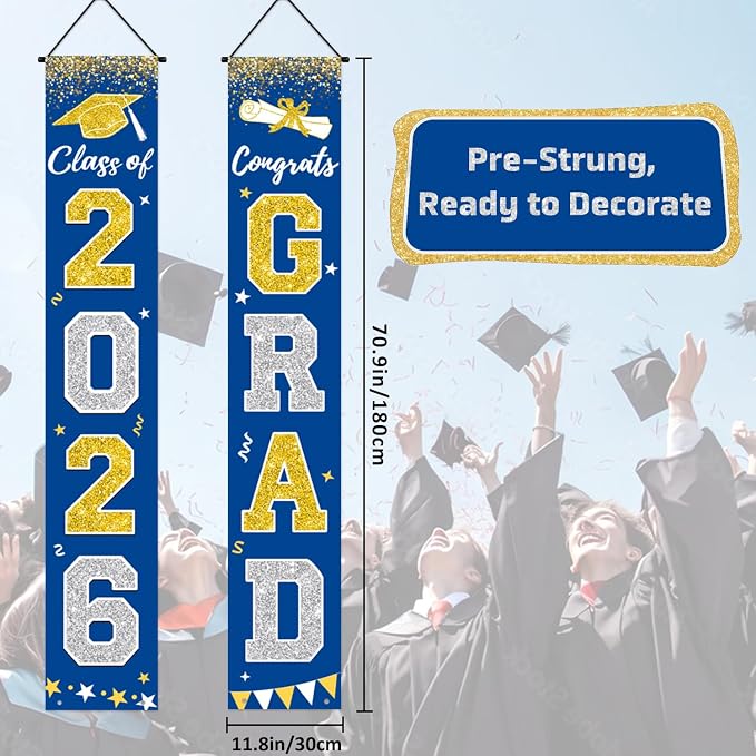 Graduation Decorations 2026, Graduation Banner Class of 2026, Congrats Grad - Image 3