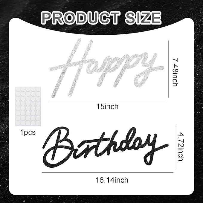 TONIFUL Happy Birthday Sign for Backdrop - Image 3