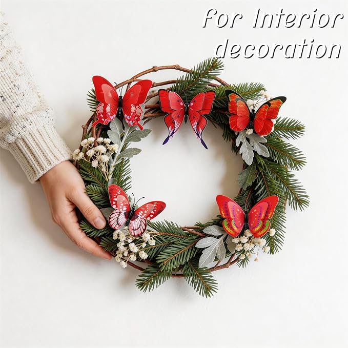 30PCS Red Butterfly Decor Artificial Butterflies - Image 6