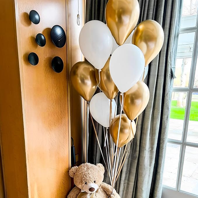 Voircoloria 105pcs Metallic Gold Party Latex Balloons, 12inch | - Image 8