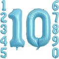 Pearlescent Blue Number 10 Balloon 40 Inch, Large Light Blue Foil 10th Birthday by Unknown
