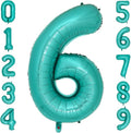 Teal Number 6 Balloons 40 Inch Large Turquoise Blue Foil Balloons by cocodino