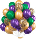 PartyWoo Purple Green Gold Balloons 50pcs Dark Purple Green Gold Balloons | by PartyWoo