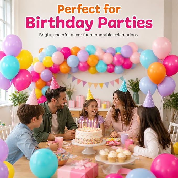 Tropical Balloons, 12 Inch Multicolor Rainbow Ballons Fruit Green Slate Blue - Image 6
