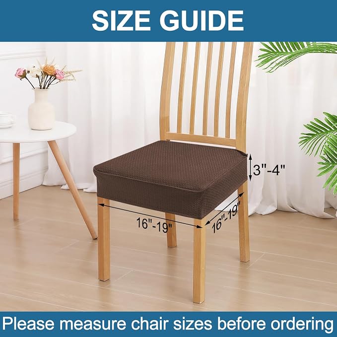 Smiry Waterproof Seat Covers for Dining Room Chairs, No Rear Covers | Stretch - Image 2