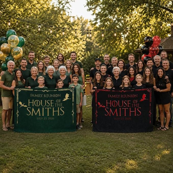 Custom Family Reunion Banner Medieval Fantasy Style Personalized - Image 5
