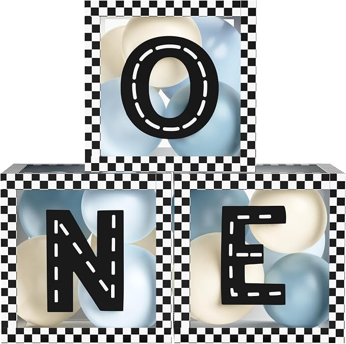Fast ONE Birthday Decorations for Boys, Race Car ONE Boxes by Unknown