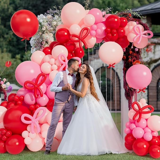 Red and Pink Valentine's Day Balloons Arch Kit Garland - Image 5