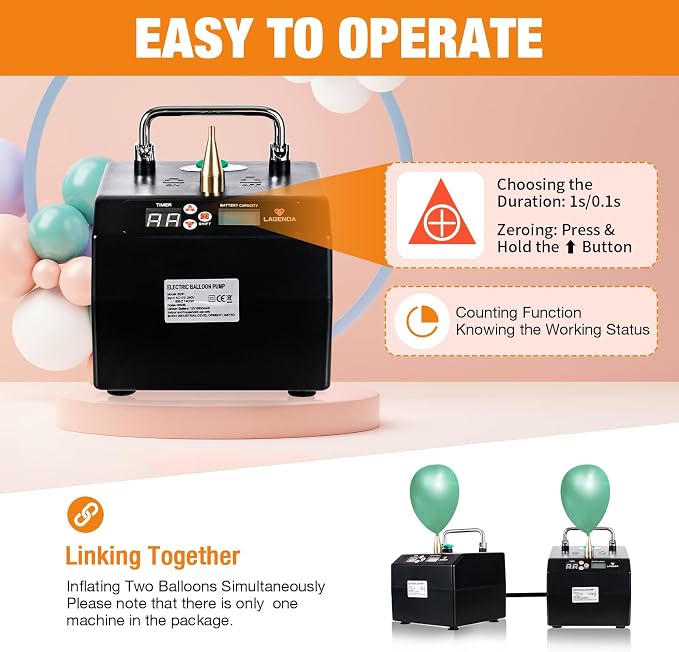 B231 Electric Balloon Inflator, Professional Electric Balloon Blower Pump | - Image 3