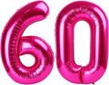 60 Balloon - Hot Pink Birthday Number Balloons, 40 Inch Party Decorations | Hot by ALPHADELTAPI