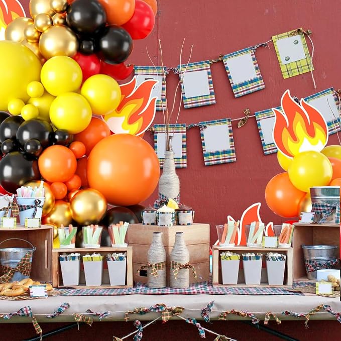 Red Yellow Black Balloon Arch, Fire Truck Balloon Garland - Image 7