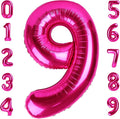9 Balloon Number 40 Inch Hot Pink Balloons by Mluchee