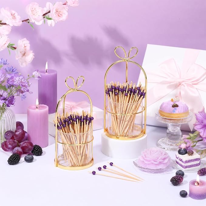 Reallnaive 600 Pcs Cocktail Pick Pearl Fancy Toothpick - Image 3