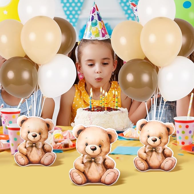 12 Sets Brown Bear Baby Shower Balloon Stand Kit - Image 7