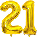 Gold 21 Number Balloons, 40 Inch Giant Number 21 Balloons Foil Mylar Helium by Lovoir