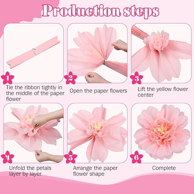 TaoBary Large Colorful Tissue Paper Flowers Giant Fiesta Paper Pom Poms - Image 4