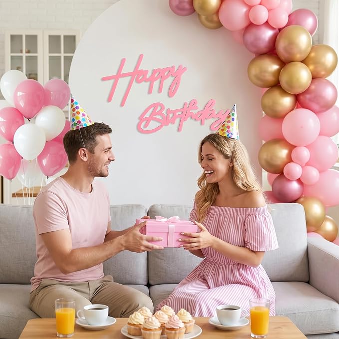 Pink Happy Birthday Sign for Backdrop - Image 5