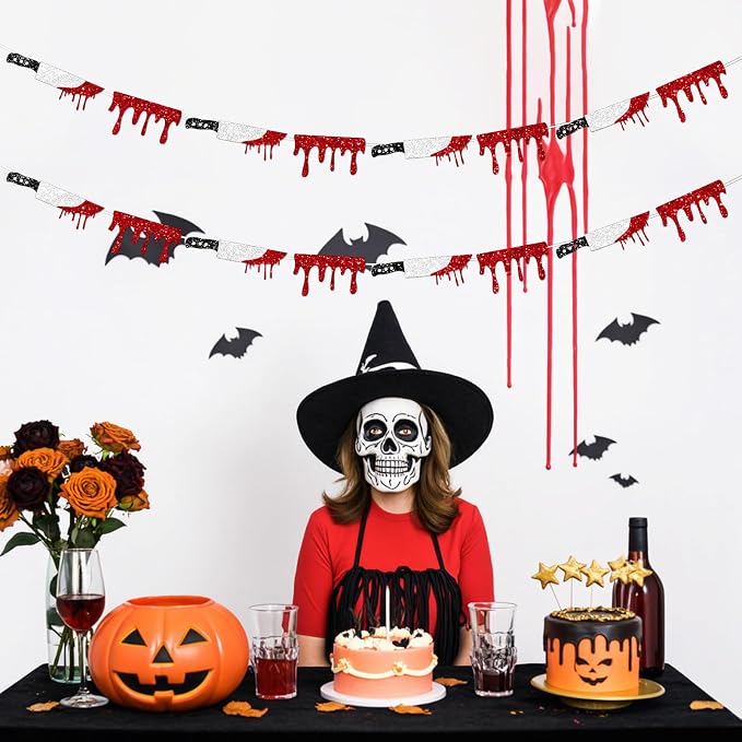 Glitter Knife Blood Drop Banner - Image 7