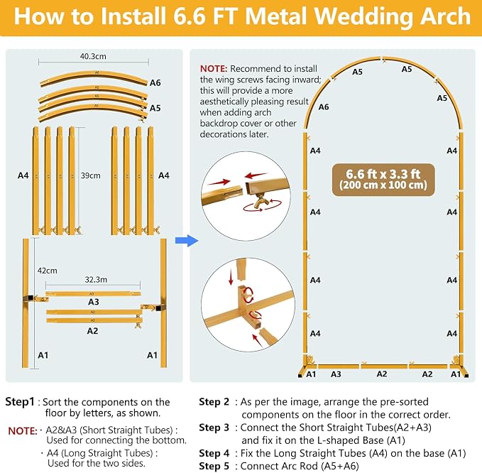 6.6 FT Wedding Arch Backdrop Stand - Image 6