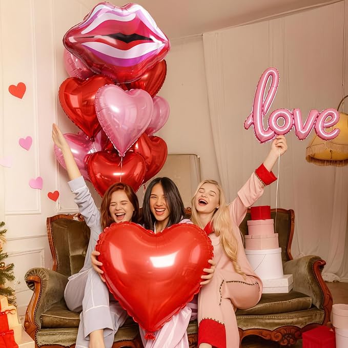 32 Inch Large Red Heart Balloons - Image 6