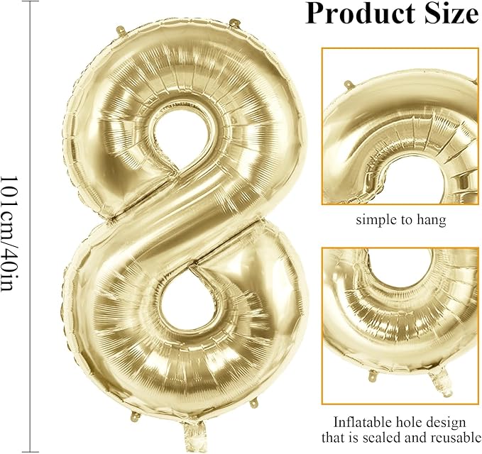 Number 87 Balloons for 87th Birthday Party Decorations, 40 Inch 0-100 - Image 2