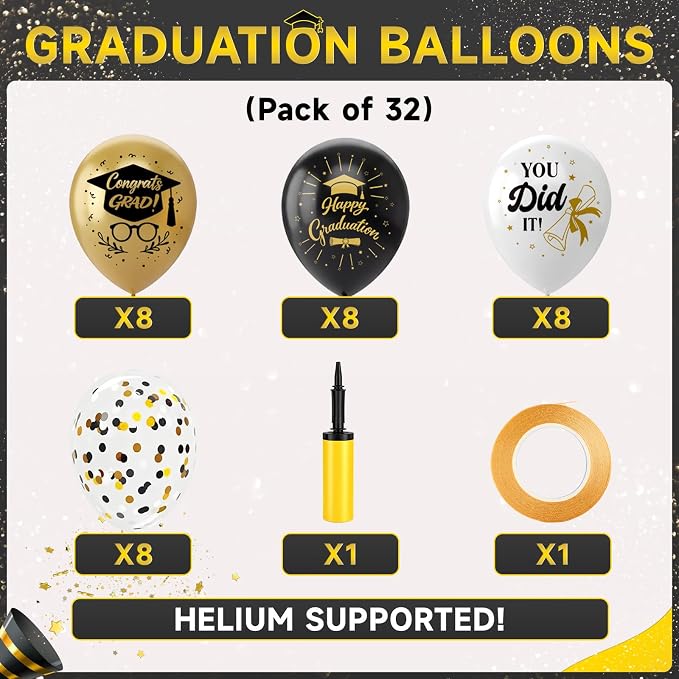 Foilswirl 4 Sets Graduation Party Balloons 2026 Congrats Grad Table - Image 2