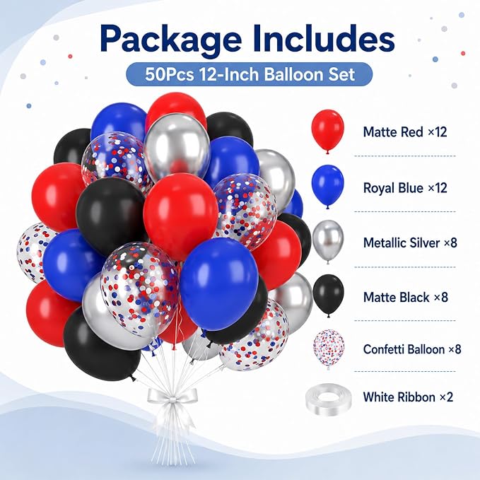 Red Blue Black Balloons - Image 2