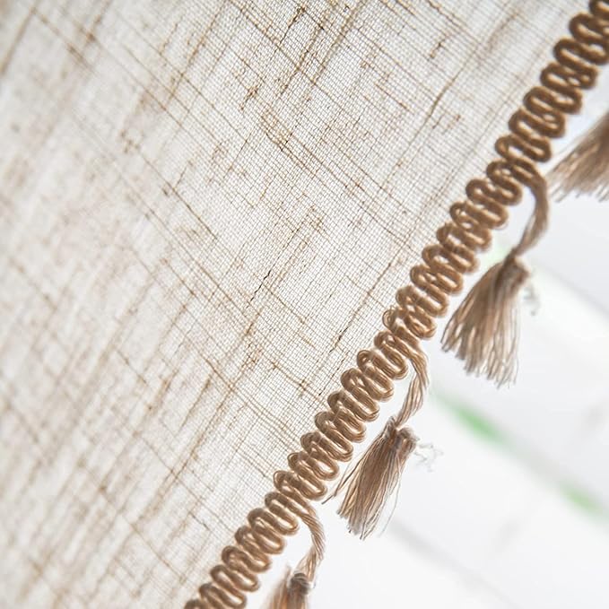 Sutuo Home Boho Curtain for Farmhouse Bedroom, Natural Linen Look Textured - Image 3