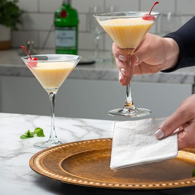 GUSTO [1000 Count - 4.5 x 4.5 Folded] White Beverage Napkins - 1-Ply Bulk Cocktail Napkins, Restaurant Bar Paper Napkins and Party Napkins - 9x9 Unfolded (Formerly Comfy Package)