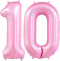 Pastel Pink 10 Balloon, Light Pink 10 Balloons Number, 40 Inch Helium Foil by BBPOOL
