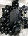 Black Balloons Double Stuffed Balloon Garland Arch Kit Latex Different Size by Captank