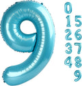 9 Balloon Number 40 Inch Pastel Blue Balloons by Mluchee