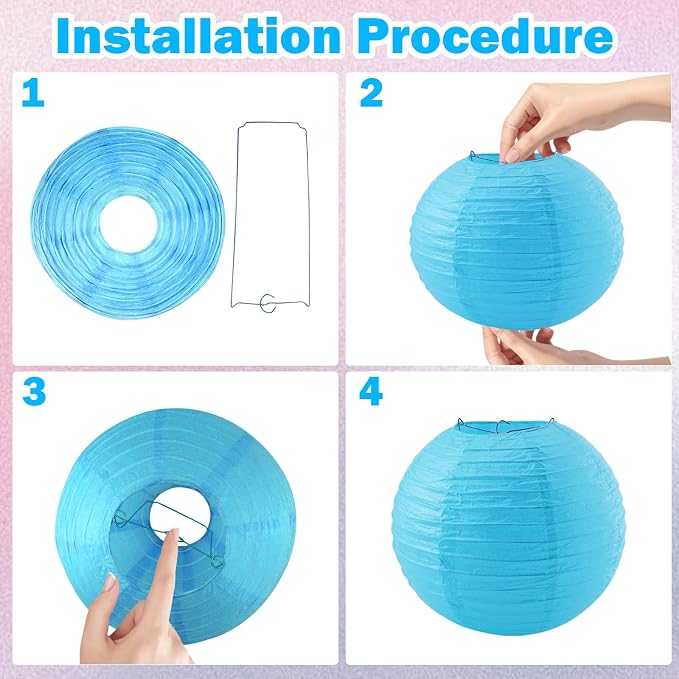 16 Pcs Colorful Paper Lanterns Chinese Neon Paper Lanterns Birthday Party - Image 2