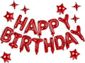 Red Happy Birthday Balloons Banner 16 Inch Mylar Foil Letters, 10 Inch Five & by WESTGO