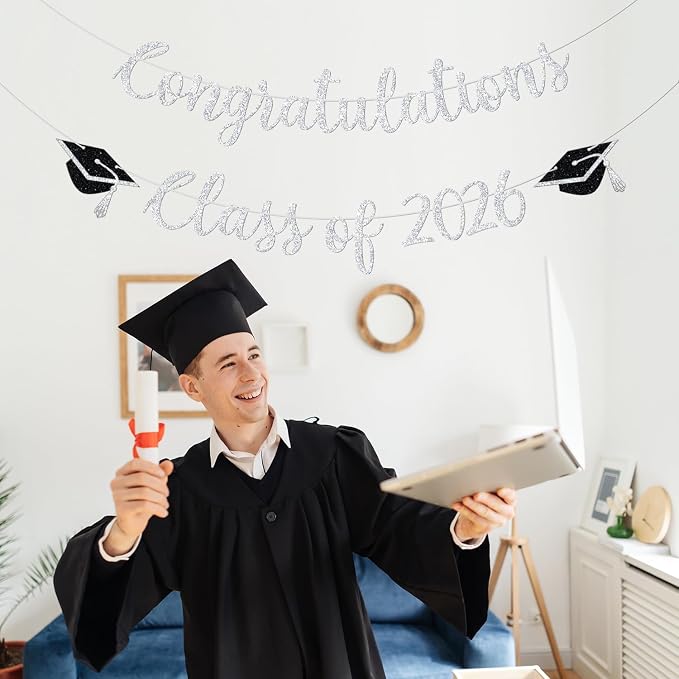 Congratulations Class of 2026 Banner, Congrats Grad Party Decor, 2026 - Image 5