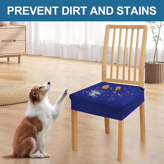 Smiry Waterproof Seat Covers for Dining Room Chairs, No Rear Covers | Stretch - Image 6