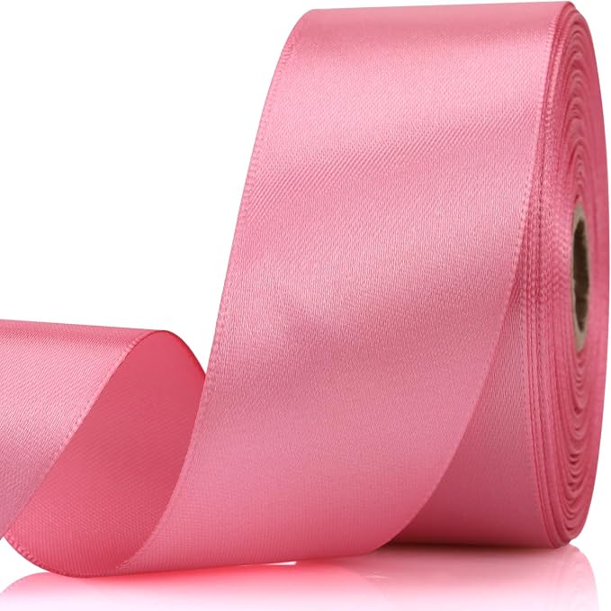 1-1/2 Inch 30 Yards Rose Gold Solid Satin Ribbon by Unknown
