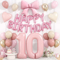 Dusty Pink Number 10 Balloon, 10th Birthday Decorations by Hapmori