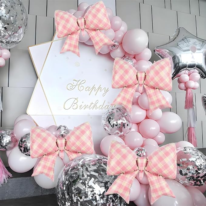 4pcs Jumbo Oversized Ribbon Balloons Coquette Bow Balloons Bow Party Coquette - Image 7