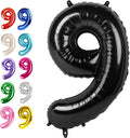 Foil 40 Inch Big Black 9 Balloon Number, Giant Happy 9th 19 29 39 49 99 by Upgesy
