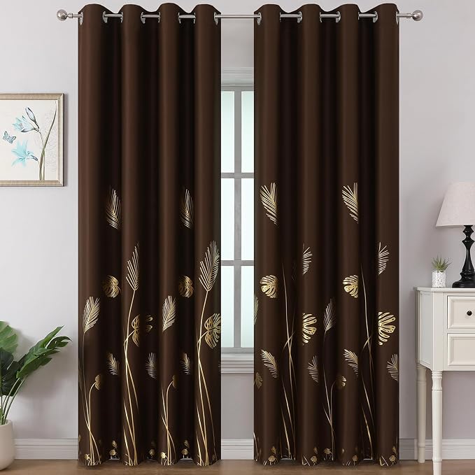 Brown Blackout Curtains for Living Room 90 Inch Length 2 Panels Set, Room by ESTELARTEXTILER