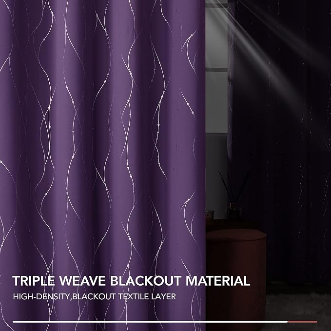 Deconovo Living Room Curtains 72 Inches Long, Thermal Insulated, Room Darkening - Image 3