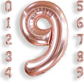 AULE 40 Inch Rose Gold 9 Balloon Number Foil 0-9 Birthday Big Numbers | by AULE